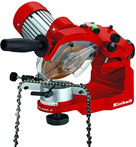 Einhell GC-CS 235 E Affilacatene elettrico (230 V, 235 W, limitatore profondità, scala graduata angolo, serraggio catena, testa inclinabile e regolabile, illuminazione, protez. scintille)