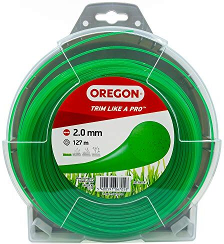 Oregon Filo per Decespugliatore Filo in Nylon Tondo di Ricambio Universale per Tagliabordi e Decespugliatori Ideale per Giardinaggio e Fai da Te Bobina da 2 mm x 127 m, Colore Verde ()