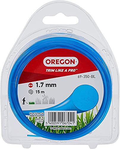 Oregon Filo per Decespugliatore Filo in Nylon Tondo di Ricambio Universale per Tagliabordi e Decespugliatori Ideale per Giardinaggio e Fai da Te Bobina da 1,7 mm x 15 m, Colore Blu ()