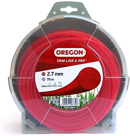 Oregon Filo per Decespugliatore Filo in Nylon Tondo di Ricambio Universale per Tagliabordi e Decespugliatori Ideale per Giardinaggio e Fai da Te Bobina da 2,7 mm x 70 m, Colore Rosso ()