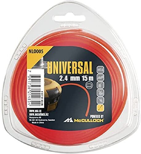 Gardena Universal Filo di taglio : filo di ricambio per tagliabordi, lunghezza 15 m, Ø filo 2,4 mm, nylon resistente allo strappo, accessorio originale McCulloch (cod. art. 00057-76.163.05)