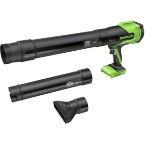 GreenWorks 24V Soffiatore per Foglie a Batteria, 209km/h 7,65m³/min Potente da Giardino & Auto, Leggero & Compatto, Velocità Variabile con Blocco, Senza Batteria BLH22SA1 GreenWorks 24V Soffiatore per Foglie a Batteria, 209km/h 7,65m³/min Potente da Giardino & Auto, Leggero & Compatto, Velocità Variabile con Blocco, Senza Batteria BLH22SA1