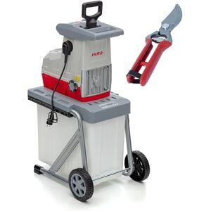IKRA biotrituratore elettrica ILH 3000 A, silenziosa e robusta, 3000W, spessore dei rami fino a 44mm, incl. cesoie IKRA biotrituratore elettrica ILH 3000 A, silenziosa e robusta, 3000W, spessore dei rami fino a 44mm, incl. cesoie