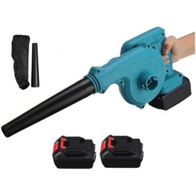 TRADE SHOP TRAESIO Soffiatore Aspiratore Foglie a Doppia Batteria - Utensile da Giardino TRADE SHOP TRAESIO Soffiatore Aspiratore Foglie a Doppia Batteria - Utensile da Giardino