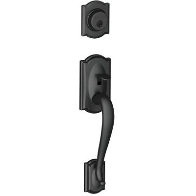 SCHLAGE F92-CAM Camelot Dummy Exterior Handleset from the F-Series, Matte Black by Lock Company SCHLAGE F92-CAM Camelot Dummy Exterior Handleset from the F-Series, Matte Black by Lock Company