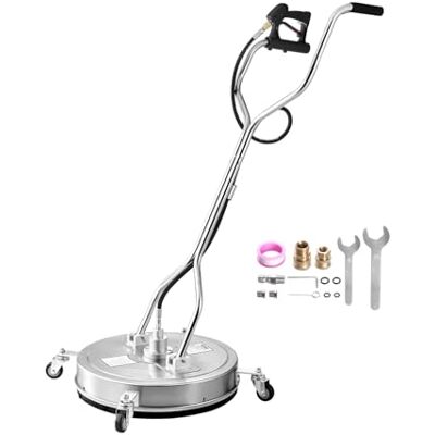 VEVOR Idropulitrice per Superfici in Acciaio Inossidabile con 4 Ruote, 275,8 Bar Max, Connettore Rapido da 3/8, 2 Ugelli a Spruzzo, Doppia Impugnatura, per Cemento, Patio, Marciapiede 550 mm VEVOR Idropulitrice per Superfici in Acciaio Inossidabile con 4 Ruote, 275,8 Bar Max, Connettore Rapido da 3/8, 2 Ugelli a Spruzzo, Doppia Impugnatura, per Cemento, Patio, Marciapiede 550 mm