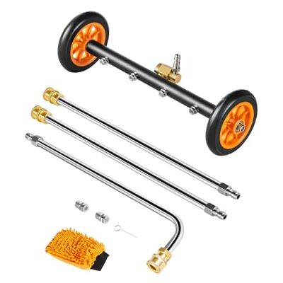 VEVOR Pulitore per Idropulitrice per Superfici in Acciaio Inox, 275,8 bar Max, Meccanismo di Regolazione dell'Angolazione, 4 Ugelli di Spruzzo, 2 Lance Estese per Vialetto, Patio 415 mm VEVOR Pulitore per Idropulitrice per Superfici in Acciaio Inox, 275,8 bar Max, Meccanismo di Regolazione dell'Angolazione, 4 Ugelli di Spruzzo, 2 Lance Estese per Vialetto, Patio 415 mm
