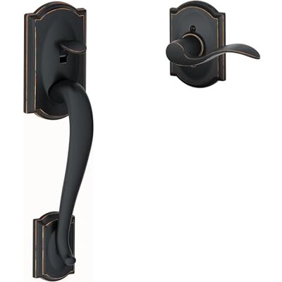 SCHLAGE FE285-CAM-ACC-CAM-LH Set Maniglia Inferiore Camelot per Tastiera Elettronica con Bronzo Antico SCHLAGE FE285-CAM-ACC-CAM-LH Set Maniglia Inferiore Camelot per Tastiera Elettronica con Bronzo Antico
