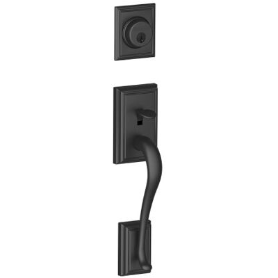 SCHLAGE Addison Maniglia esterna con catenaccio, colore: nero opaco (solo metà esterna) SCHLAGE Addison Maniglia esterna con catenaccio, colore: nero opaco (solo metà esterna)