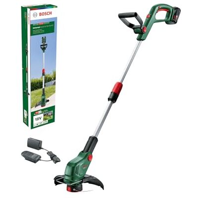 Bosch Tagliabordi a batteria UniversalGrassCut 18V-26-500 (per il taglio dell’erba e dei bordi; tempo di carica: 65 min; diametro di taglio: 26 cm; sistema a 18 Volt; con batteria e caricabatteria) Bosch Tagliabordi a batteria UniversalGrassCut 18V-26-500 (per il taglio dell’erba e dei bordi; tempo di carica: 65 min; diametro di taglio: 26 cm; sistema a 18 Volt; con batteria e caricabatteria)