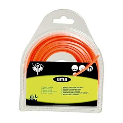 AMA Monofilo per Decespugliatore Handi Pack Filo Quadrato Arancione in Blister, Diametro 2,7 mm, Lunghezza 14 m, Ideale per Giardinaggio AMA Monofilo per Decespugliatore Handi Pack Filo Quadrato Arancione in Blister, Diametro 2,7 mm, Lunghezza 14 m, Ideale per Giardinaggio