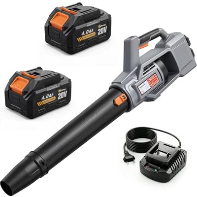 Outsunny Soffiatore a Batteria 36V, Soffiatore Foglie con 2 Batteria 4Ah Outsunny Soffiatore a Batteria 36V, Soffiatore Foglie con 2 Batteria 4Ah