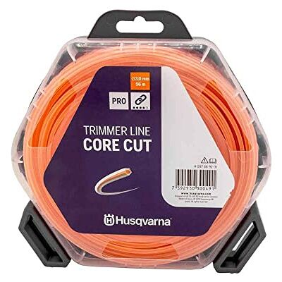Husqvarna Filo per decespugliatore, 3 mm/56 m, colore: arancione/traslucido Husqvarna Filo per decespugliatore, 3 mm/56 m, colore: arancione/traslucido