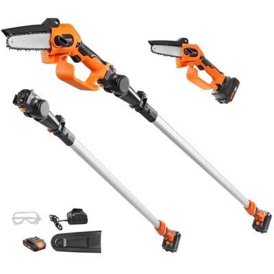 VEVOR Seghetto per Potatura Elettrico a Palo Lunghezza 1,08-2,43 m per Tagliare Segare Rami Boschi Alberi in Altezza, Seghetto Troncarami Elettrico a Batteria Spessore di Taglio 5 pollici / 12,7cm VEVOR Seghetto per Potatura Elettrico a Palo Lunghezza 1,08-2,43 m per Tagliare Segare Rami Boschi Alberi in Altezza, Seghetto Troncarami Elettrico a Batteria Spessore di Taglio 5 pollici / 12,7cm