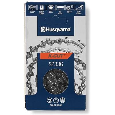 Husqvarna X-Cut Catena per motosega da 0,325, 0,1 cm, 66DL, 40,6 cm, adatta per seghe 340, 345, 350, 440, 445, 450, confezione da 2 Husqvarna X-Cut Catena per motosega da 0,325, 0,1 cm, 66DL, 40,6 cm, adatta per seghe 340, 345, 350, 440, 445, 450, confezione da 2
