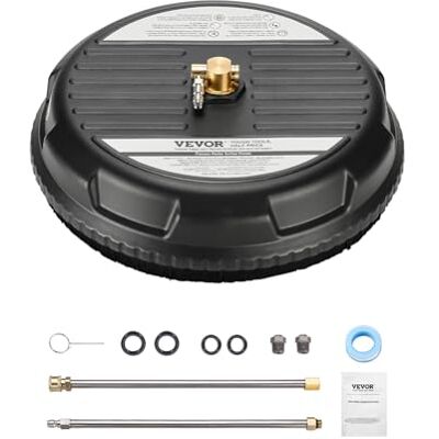 VEVOR Idropulitrice per Superfici in Plastica con 4 Ruote, 206,8 bar Max, Connettore Rapido da 1/4, 2 Ugelli a Spruzzo, 2 Lance Estese, per Cemento, Patio, Marciapiede, 385 mm, Nero VEVOR Idropulitrice per Superfici in Plastica con 4 Ruote, 206,8 bar Max, Connettore Rapido da 1/4, 2 Ugelli a Spruzzo, 2 Lance Estese, per Cemento, Patio, Marciapiede, 385 mm, Nero