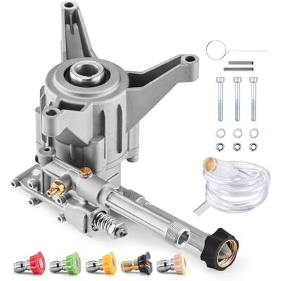 VEVOR Pompa per Idropulitrice, Albero Verticale 22,2 mm 3100 PSI 2,5 GPM Kit di Pompe per Idropulitrice Sostitutive, 5 Ugelli, Hardware e Tubo Sifone, Compatibile con Troy Bilt, PowerStroke, Craftsman VEVOR Pompa per Idropulitrice, Albero Verticale 22,2 mm 3100 PSI 2,5 GPM Kit di Pompe per Idropulitrice Sostitutive, 5 Ugelli, Hardware e Tubo Sifone, Compatibile con Troy Bilt, PowerStroke, Craftsman