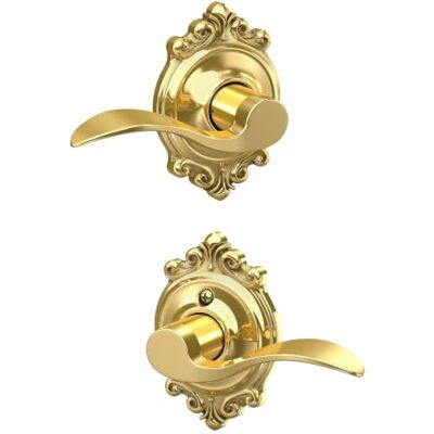 SCHLAGE Brookshire F10 Acc 605 BRK Modanatura per corridoio e armadio, in ottone brillante SCHLAGE Brookshire F10 Acc 605 BRK Modanatura per corridoio e armadio, in ottone brillante