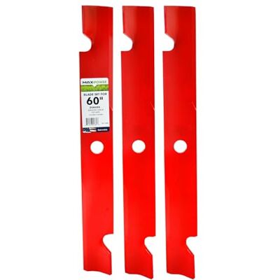 MAXPOWER Set di 3 Lame Resistenti per Taglio Exmark da 60", sostituisce 103-6403, 103-6403-S, Rosso MAXPOWER Set di 3 Lame Resistenti per Taglio Exmark da 60", sostituisce 103-6403, 103-6403-S, Rosso