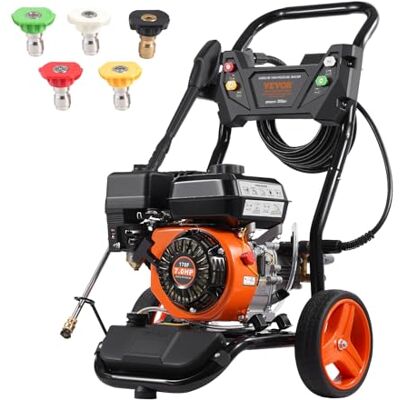 VEVOR Idropulitrice a Gas 277,71 kgf/cm² 10 L/min Idropulitrice a Gas con Pompa in Rame, Prolunga, Set da 5 Ugelli, Idropulitrice ad Alta Pressione per Auto, Recinzioni, Vialetti, Cortili, Verticale VEVOR Idropulitrice a Gas 277,71 kgf/cm² 10 L/min Idropulitrice a Gas con Pompa in Rame, Prolunga, Set da 5 Ugelli, Idropulitrice ad Alta Pressione per Auto, Recinzioni, Vialetti, Cortili, Verticale