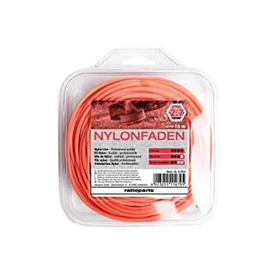 Ratioparts Filo in nylon da 2,7 mm Copolymer, 15 m, 6 spigoli, colore: Arancione Ratioparts Filo in nylon da 2,7 mm Copolymer, 15 m, 6 spigoli, colore: Arancione