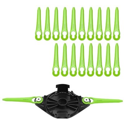 Greenworks Set di lame di ricambio per tagliaerba, Testa tagliaerba con lame doppie + 20 lame per potatura siepi, ST24B07-01 & ST24L02-01 & ST40B07-01 & G48GTE30II & GD48GTE33II Greenworks Set di lame di ricambio per tagliaerba, Testa tagliaerba con lame doppie + 20 lame per potatura siepi, ST24B07-01 & ST24L02-01 & ST40B07-01 & G48GTE30II & GD48GTE33II