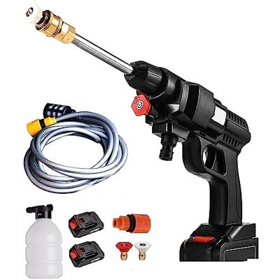 Generic Idropulitrice ad Alta Pressione,48V Spruzzatore CON 2 Batterie 5600mA con Tubo 5 metri per la Pulizia di Auto/Recinzioni/Giardino/Patio/Piscina Generic Idropulitrice ad Alta Pressione,48V Spruzzatore CON 2 Batterie 5600mA con Tubo 5 metri per la Pulizia di Auto/Recinzioni/Giardino/Patio/Piscina
