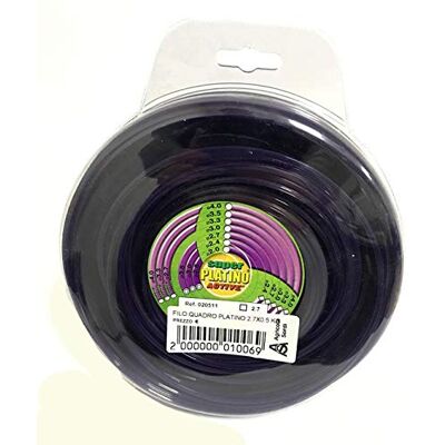 ACTIVE FILO PER DECESPUGLIATORE NYLON PLATINO 2.7mm SEZIONE QUADRATA 0.5KG - ACTIVE FILO PER DECESPUGLIATORE NYLON PLATINO 2.7mm SEZIONE QUADRATA 0.5KG -