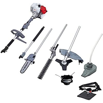 IKRA utensile multifunzione a scoppio 5in1 IBKH 52: decespugliatore, tagliabordi, potatore, tagliasiepi telescopico e soffiafoglie IKRA utensile multifunzione a scoppio 5in1 IBKH 52: decespugliatore, tagliabordi, potatore, tagliasiepi telescopico e soffiafoglie