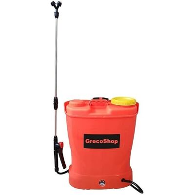 GrecoShop POMPA A SPALLA ELETTRICA BATTERIA IRRORATRICE NEBULIZZATORE SPRUZZINO 16 LT GrecoShop POMPA A SPALLA ELETTRICA BATTERIA IRRORATRICE NEBULIZZATORE SPRUZZINO 16 LT