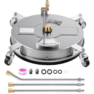 VEVOR Pulitore per Superfici 41,9 cm con Ruote per Sottoscocca e Pavimenti Puliscisuperfici ad Alta Pressione in Acciaio Inox, Max 4000 PSI, Attacco da 1/4 pollici, con Lancia di Prolunga per Cemento VEVOR Pulitore per Superfici 41,9 cm con Ruote per Sottoscocca e Pavimenti Puliscisuperfici ad Alta Pressione in Acciaio Inox, Max 4000 PSI, Attacco da 1/4 pollici, con Lancia di Prolunga per Cemento
