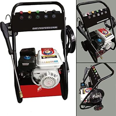 GrecoShop Idropulitrice a Scoppio Motore a Benzina 4 Tempi Compatto 6,5 Hp, Pulizia Veicoli Auto Moto Pavimenti Tetti Terrazze con Tubo Alta Pressione, Pistola Professionale, Avviamento a Strappo, Protezione da Mancanza Olio (Cod. 5776) GrecoShop Idropulitrice a Scoppio Motore a Benzina 4 Tempi Compatto 6,5 Hp, Pulizia Veicoli Auto Moto Pavimenti Tetti Terrazze con Tubo Alta Pressione, Pistola Professionale, Avviamento a Strappo, Protezione da Mancanza Olio (Cod. 5776)