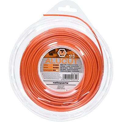 Ratioparts Filo di nylon 6149 da 2,4 mm, in alluminio, 42 m, 6 spigoli, arancione Ratioparts Filo di nylon 6149 da 2,4 mm, in alluminio, 42 m, 6 spigoli, arancione