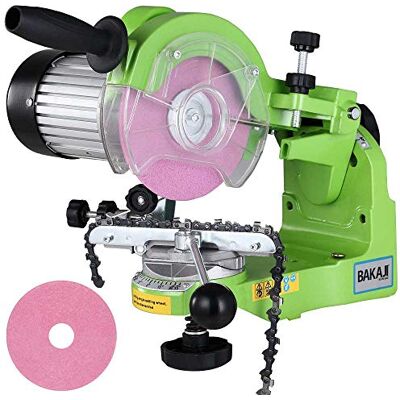 BAKAJI Affilacatene Elettrico da banco per Catena Motosega Affila Catena con Serraggio Automatico e Angolo di Affilatura Regolabile Potenza 230 W 3000 Rpm 2 Dischi 145 mm Inclusi (230 Watt) BAKAJI Affilacatene Elettrico da banco per Catena Motosega Affila Catena con Serraggio Automatico e Angolo di Affilatura Regolabile Potenza 230 W 3000 Rpm 2 Dischi 145 mm Inclusi (230 Watt)