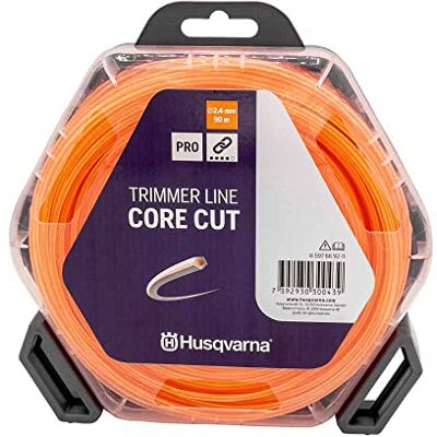 Husqvarna Filo per decespugliatore, 2,4 mm, 90 m, colore: arancione/traslucido Husqvarna Filo per decespugliatore, 2,4 mm, 90 m, colore: arancione/traslucido