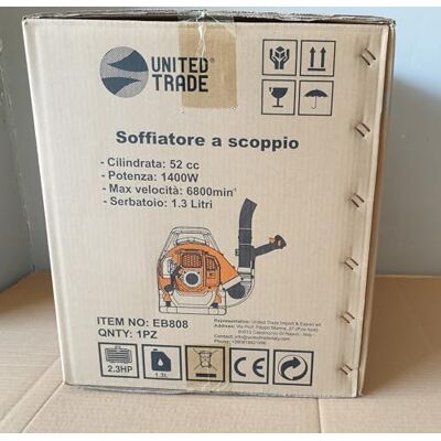 GrecoShop Soffiatore a scoppio 43 CC per foglie a spalla zaino, Nero GrecoShop Soffiatore a scoppio 43 CC per foglie a spalla zaino, Nero