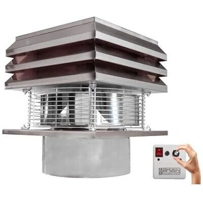 GEMI ELETTRONICA - Estrattore di Fumo per Camino 20cm - Universale 700°C - 6 Velocità GEMI ELETTRONICA - Estrattore di Fumo per Camino 20cm - Universale 700°C - 6 Velocità