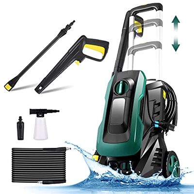 COOCHEER Pulitore elettrico ad alta pressione con avvolgitubo, 1700 W, 160 bar, idropulitrice elettrica portatile ad alta pressione con ugelli per casa, giardino, pulizia auto COOCHEER Pulitore elettrico ad alta pressione con avvolgitubo, 1700 W, 160 bar, idropulitrice elettrica portatile ad alta pressione con ugelli per casa, giardino, pulizia auto