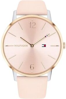 Tommy Hilfiger Orologio Analogico al Quarzo da Donna con Cinturino in Pelle Rosa