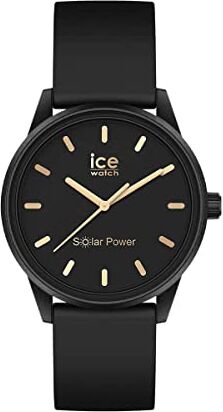 ICE solar power Black gold Orologio nero da Donna con Cinturino in silicone  (Small)