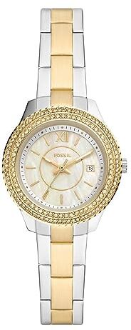 Fossil Orologio Stella da donna, movimento a tre lancette con data, cassa in acciaio inossidabile di 30 mm con bracciale in acciaio inossidabile,