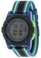 Timex TW7C26000, orologio digitale per bambini con cinturino in nylon a doppio strato blu, nero e verde, con cinturino in nylon 35mm