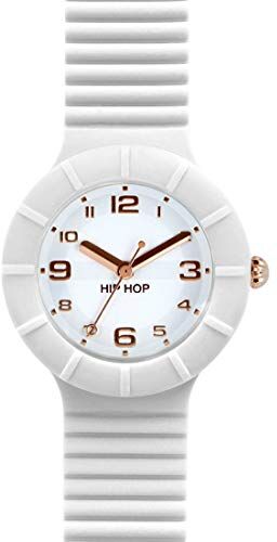 Hip Hop Orologio Solo Tempo Numbers per Donna Completamente Bianco con Numeri Ben Visibili, con Cinturino in Silicone Morbido Resistente all'Acqua