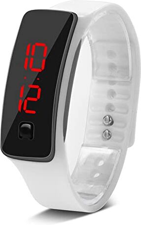 TMISHION Orologio da Polso a LED Impermeabile, Orologi da Polso per Sport All'aria Aperta, Orologio da Polso Elettronico per Bambini Anziani, Fitness Tracker, Orologio Sportivo da Polso Intelligente(bianco)