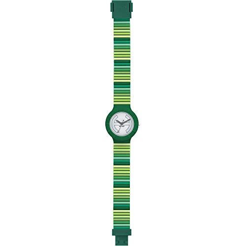 Hip Hop Orologio DONNA MILLERIGHE quadrante CON LOGO BIANCO movimento SOLO TEMPO 3 LANCETTE QUARZO e CINTURINO SILICONE VERDE