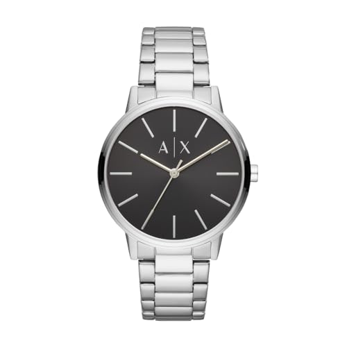 Armani Orologio da Uomo, Tre Lancette, Cassa in Acciaio Inossidabile da 42 mm con Bracciale in Acciaio Inossidabile,