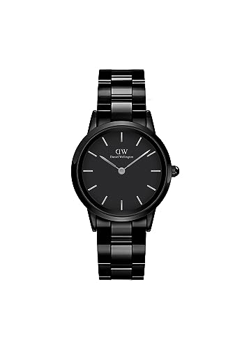 Daniel Wellington Orologio Iconic Link Ceramic da Donna, 28mm Acciaio Inox (316L) Black Orologio Donna