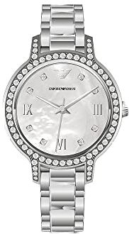 Emporio Armani Orologio da donna, movimento a tre lancette, cassa in acciaio inossidabile da 32 mm e bracciale in acciaio inossidabile,