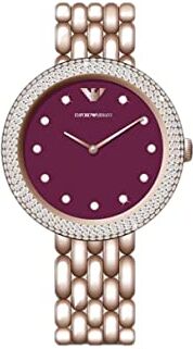 Emporio Armani Orologio Donna, movimento a due lancette, cassa in acciaio inossidabile da 30 mm con bracciale in acciaio inossidabile,