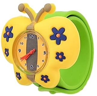 osiuujkw Orologio in silicone per cartoni animati elegante e affidabile per bambini, bambino, ragazzo, ragazza, coccinella, orologio in silicone per cartoni animati, gel di silice, Farfalla